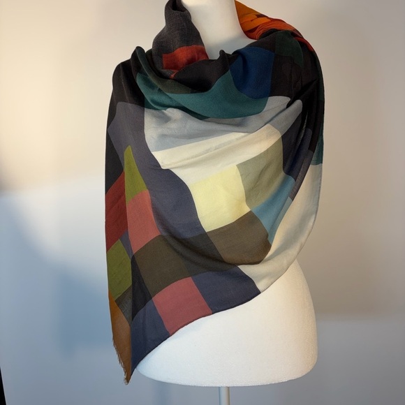 Akris Other - Akris Multicolor Patterned Cashmere Silk Blend Scarf. Large and Light Weight